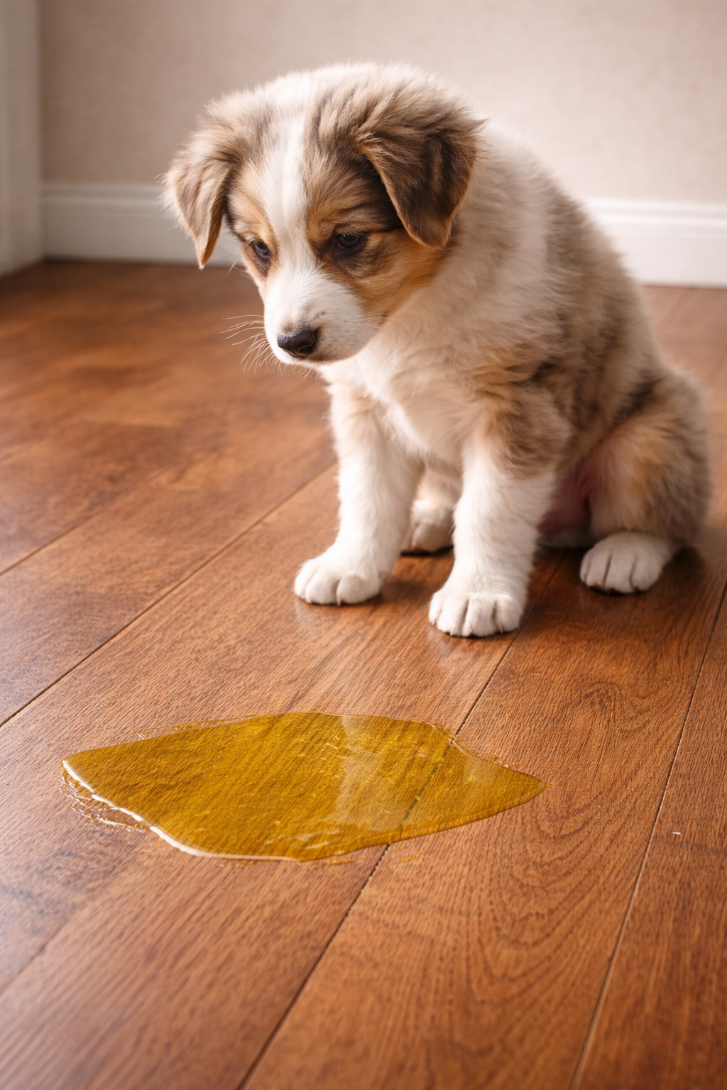 pet urine on the hardwood floor