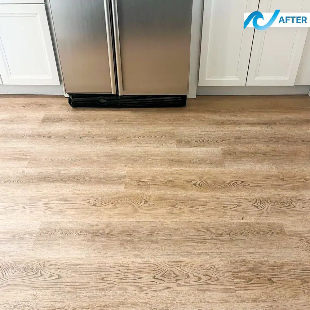 Hardwood floor after professional cleaning