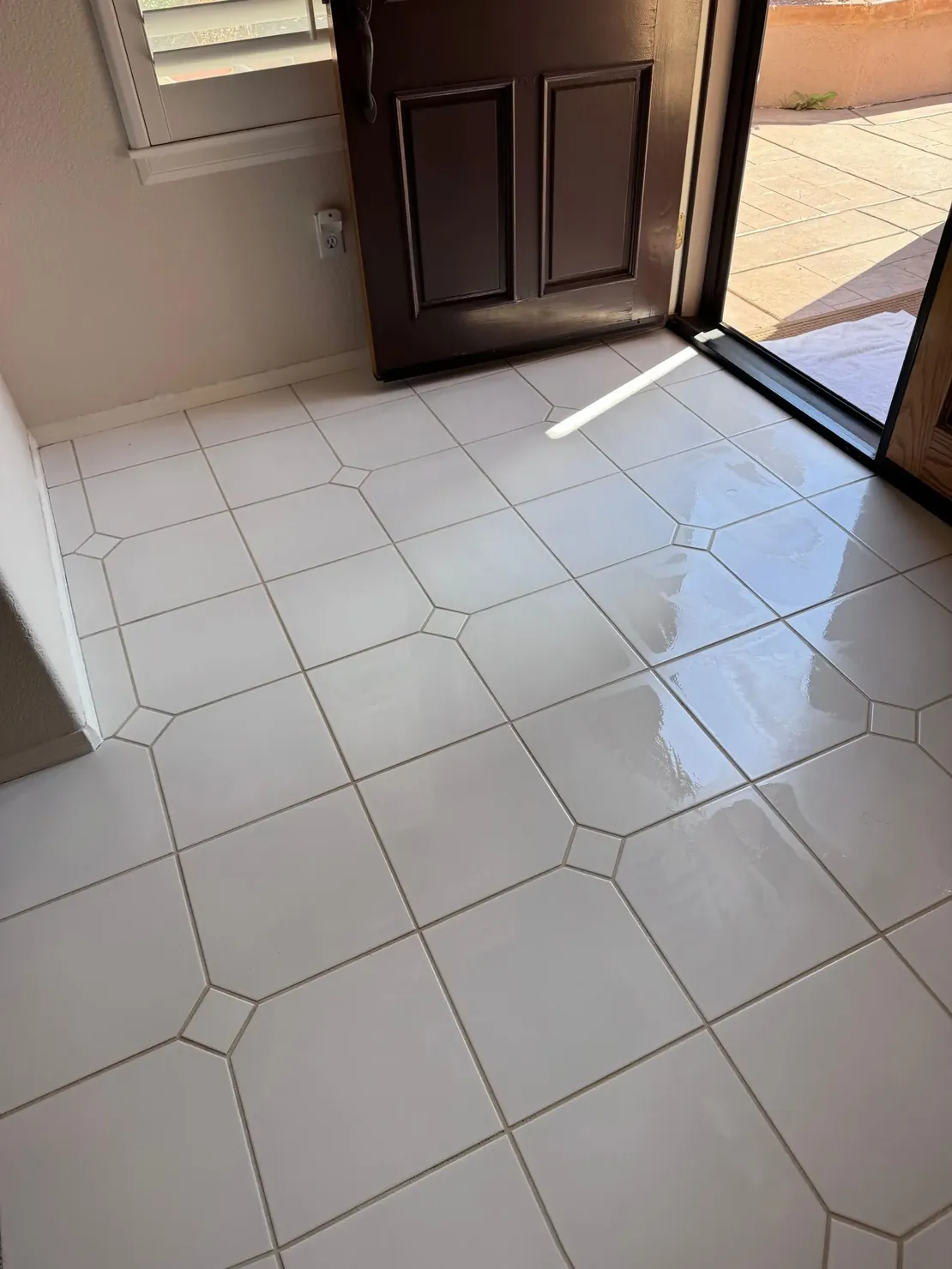 Tile and grout cleaning demonstration