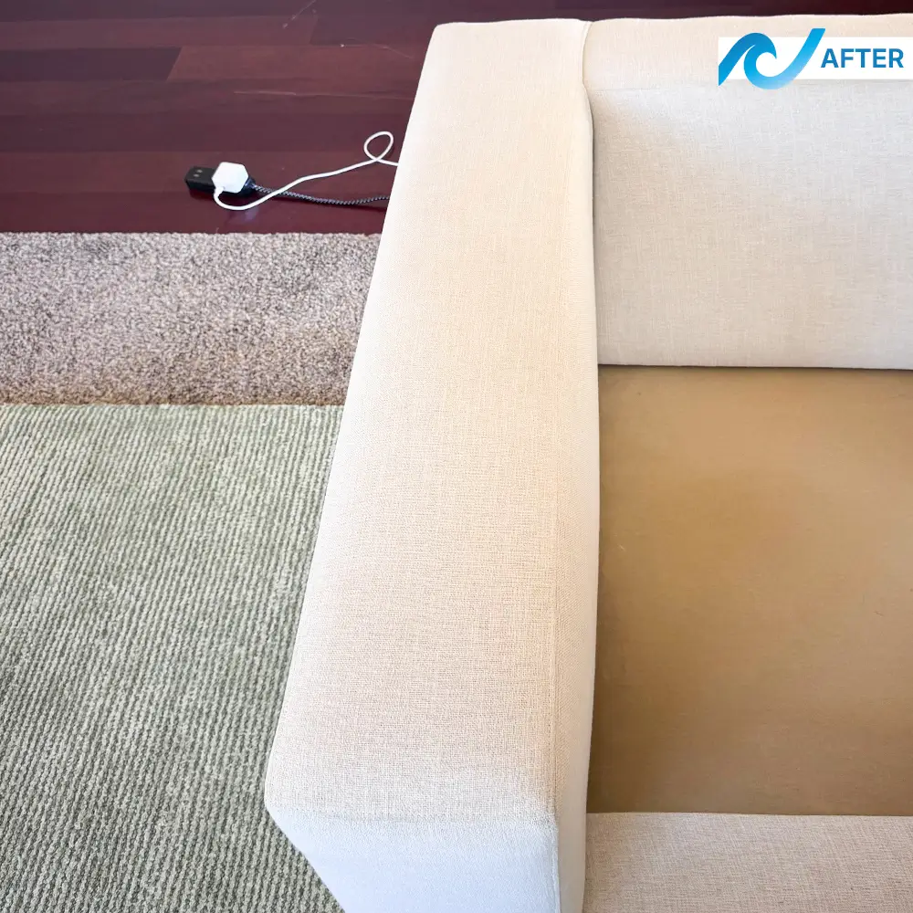 Sofa after professional cleaning, San Diego